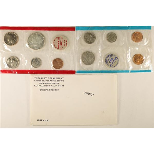 1969 US MINT SET (UNC) P/D/S (WITH ENVELOPE)