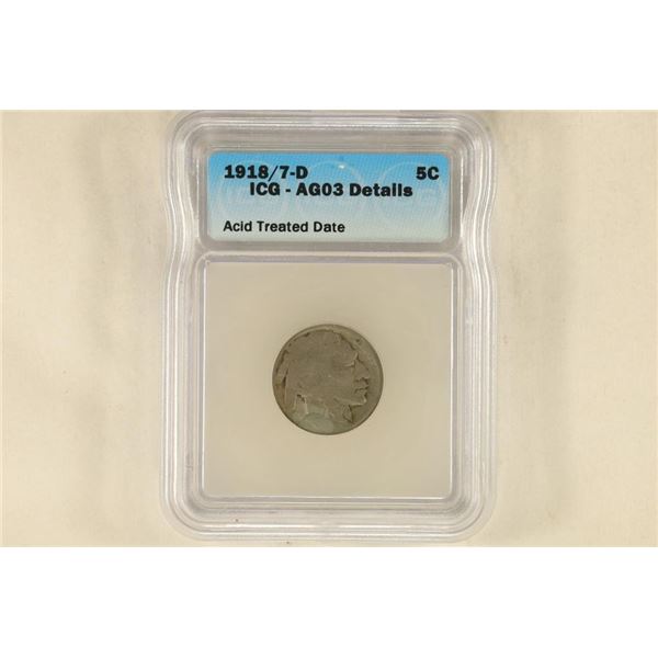 KEY DATE 1918-7-D BUFFALO NICKEL ICG AG03 DETAILS