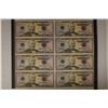 Image 1 : UNCUT SHEET OF 8-2004 US $50 FRN'S STAR NOTES CU