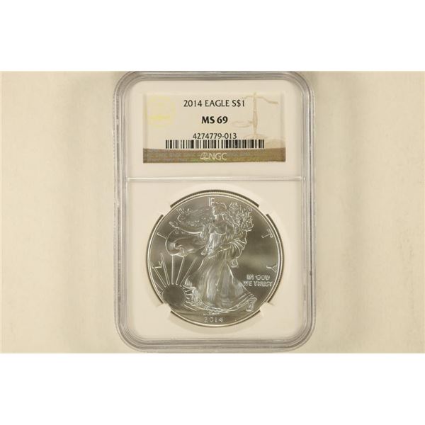 2014 AMERICAN SILVER EAGLE NGC MS69