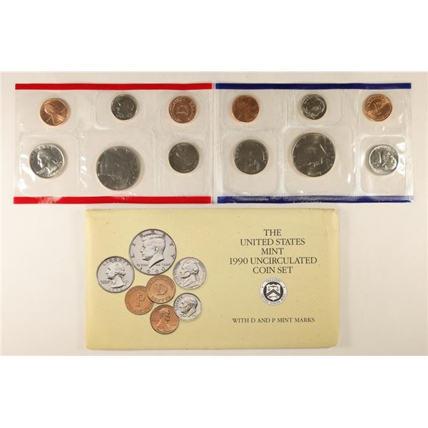 1990 US MINT SET (UNC) P/D (WITH ENVELOPE)