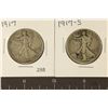 Image 1 : 1917 & 1917-S WALKING LIBERTY HALF DOLLARS