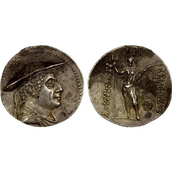 BACTRIA: Antomichos I Theos, ca. 180-165 BC, AR tetradrachm (16.17g), VF-EF