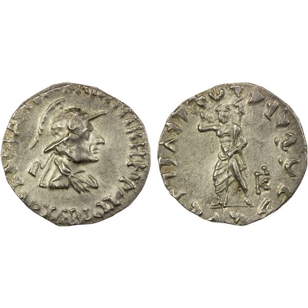 BACTRIA: Archebios, ca. 90-80 BC, AR tetradrachm (9.61g), EF