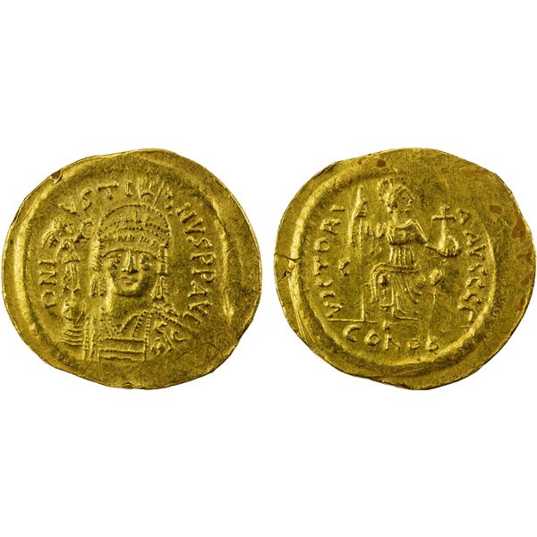 BYZANTINE EMPIRE: Justin II, 565-578, AV solidus (4.29g), Constantinople, EF