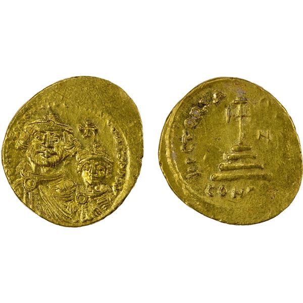 BYZANTINE EMPIRE: Heraclius, with Heraclius Constantine, 610-641, AV solidus (4.48g), Constantinople