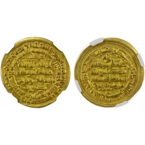 SAMANID: Mansur II, 997-999, AV dinar (3.56g), Nishapur, AH387, NGC MS62