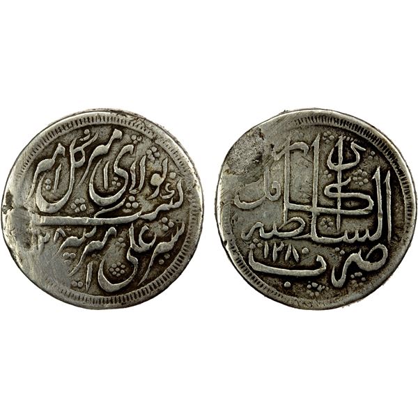 BARAKZAI: Sher 'Ali, 1863-1879, AR presentation rupee (8.93g), Kabul, AH1280//1280, bold VF