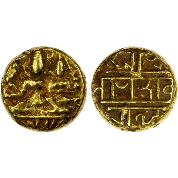 VIJAYANAGAR: Devaraya I & II, 1404-1446, AV pagoda (3.46g), VF-EF