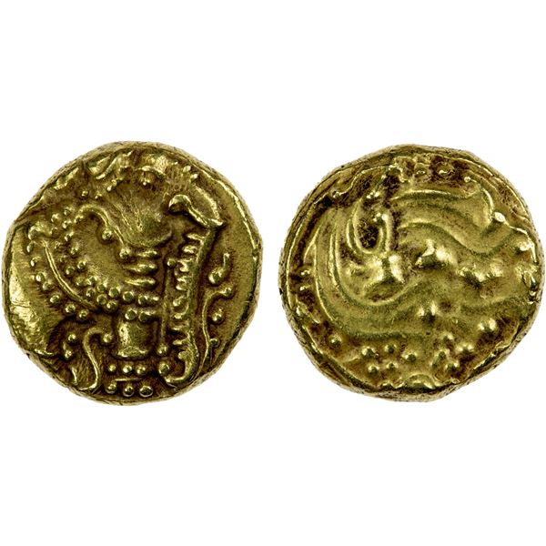 WESTERN GANGAS: Anonymous, ca. 11th-13th century, AV pagoda (3.93g), EF