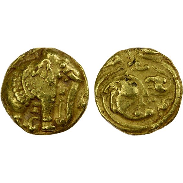 WESTERN GANGAS: Anonymous, ca. 11th-13th century, AV pagoda (3.78g), VF