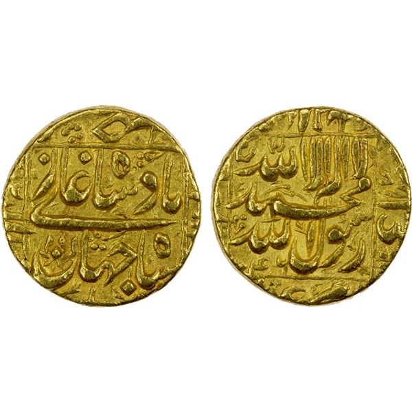 MUGHAL: Shah Jahan I, 1628-1658, AV mohur (10.88g), MM, AH1046, EF