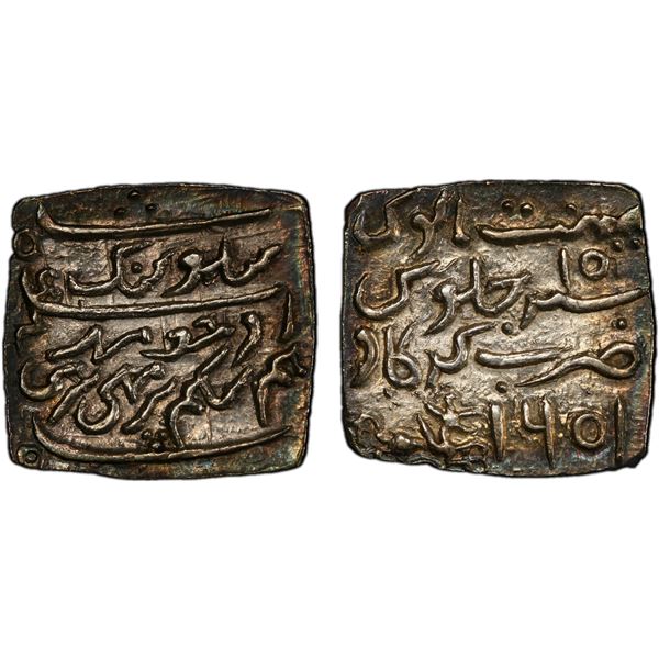 ASSAM: Siva Simha, 1715-1744, AR square rupee (11.35g), Gargaon, SE1651 year 15, PCGS MS63