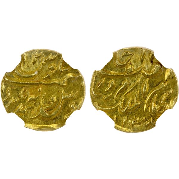 HYDERABAD: Mir Mahbub Ali Khan, 1868-1911, AV 1/8 ashrafi, Farkhanda Bunyad, AH1306, NGC MS64