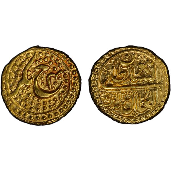 MYSORE: Tipu Sultan, 1782-1799, AV pagoda (faruqi) (3.40g), Nagar, AH1200 year 4, PCGS MS63
