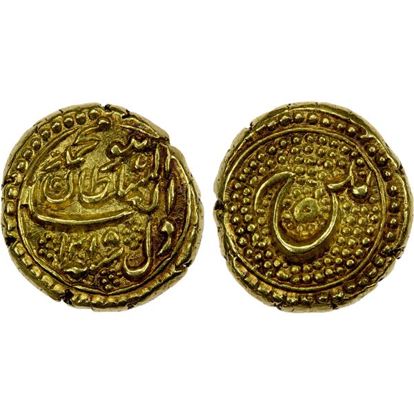 MYSORE: Tipu Sultan, 1782-1799, AV pagoda (3.41g), Patan, AM1215 year 5, Unc