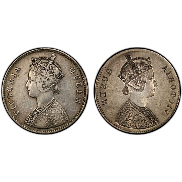BRITISH INDIA: Victoria, Queen, 1837-1876, AR rupee, ND (1862-76), PCGS VF35