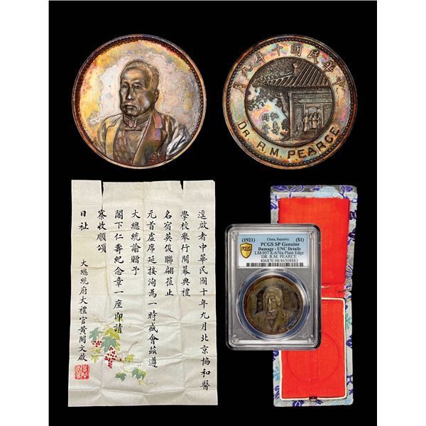 CHINA: Republic, AR dollar, year 10 (1921), PCGS SP Genuine / UNC details (for the engraving)