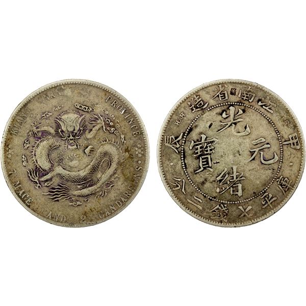 KIANGNAN: Kuang Hsu, 1875-1908, AR dollar, CD1904, F-VF