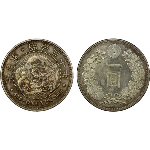 JAPAN: Meiji, 1868-1912, AR yen, year 30 (1897), AU