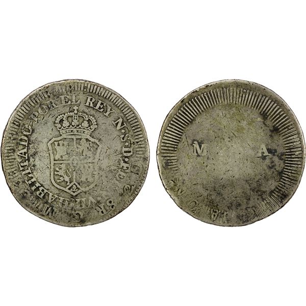 PHILIPPINES: Fernando VII, 1808-1833, AR 8 reales, Manila (1828), F-VF