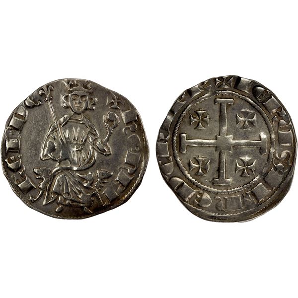 CRUSADERS: KINGDOM OF CYPRUS: Henri II, second reign, 1310-1324, AR gros (4.61g), ND, EF