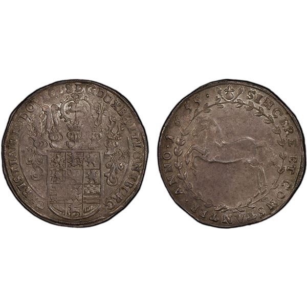 BRUNSWICK-LÜNEBURG-CELLE: Christian Ludwig, 1648-1665, AR thaler, 1655, PCGS MS62