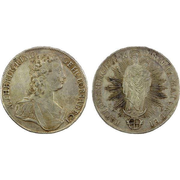 HUNGARY: Maria Theresa, 1740-1780, AR thaler, 1765, VF-EF