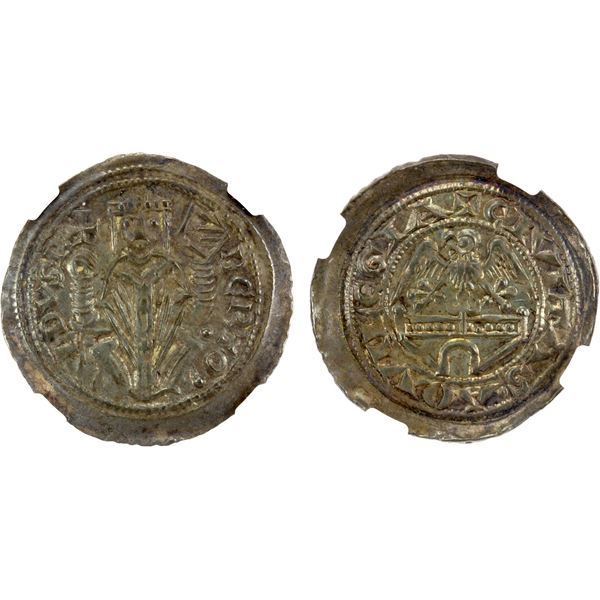 AQUILEIA: Berthold of Merania, 1218-1251, AR denaro (1.31g), NGC AU58