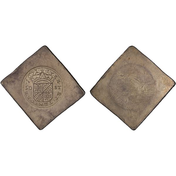 NETHERLANDS: GRONINGEN & OMMELAND: AR 50 stuiver (29.06g), 1672, PCGS MS62