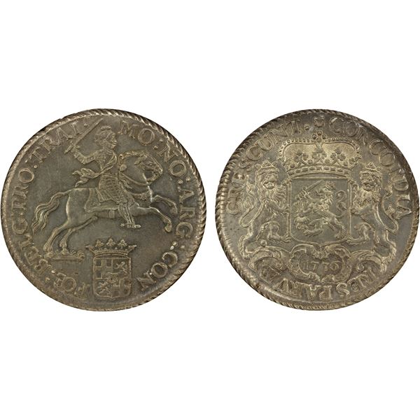 NETHERLANDS: UTRECHT: United Netherlands, AR 2 ducaton (65.03g), 1776, NGC MS61