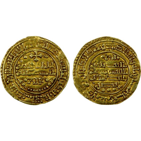 SPAIN: CASTILE: Alfonso VIII, 1158-1214, AV morabetino (3.74g), Tulaytala (Toledo), Safar era 1250 (