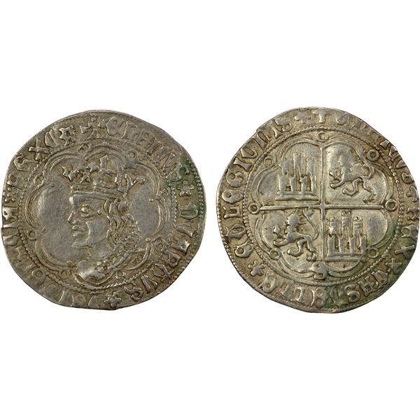 SPAIN: CASTILE & LEÓN: Enrique IV el Impotente, 1454-1474, AR real (2.95g), ND, VF-EF