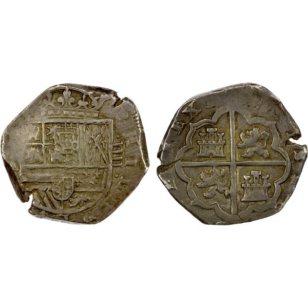 SPAIN: Felipe III, 1598-1621, AR 4 reales (13.69g), Toledo, ND (1599-1621)-T, EF