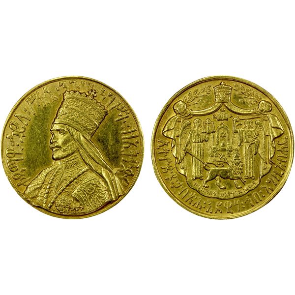 ETHIOPIA: Haile Selassie I, 1930-1974, AV medal (15.06g), ND (1930), Choice EF