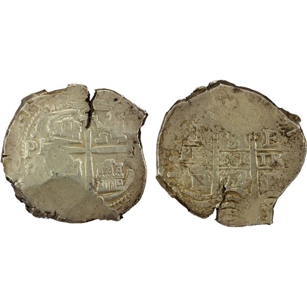 BOLIVIA: Carlos II, 1665-1700, AR cob 8 reales (28.06g), 1672-P, NGC AU details