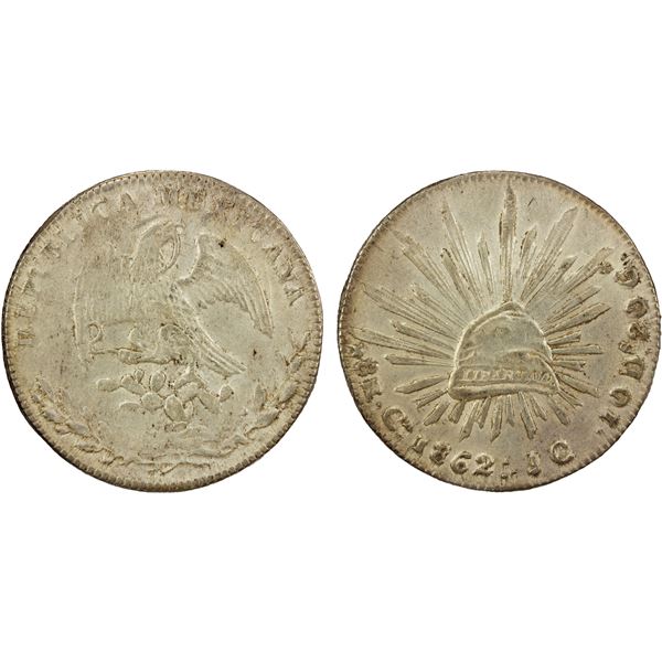 MEXICO: Republic, AR 8 reales, 1862-Ca, EF