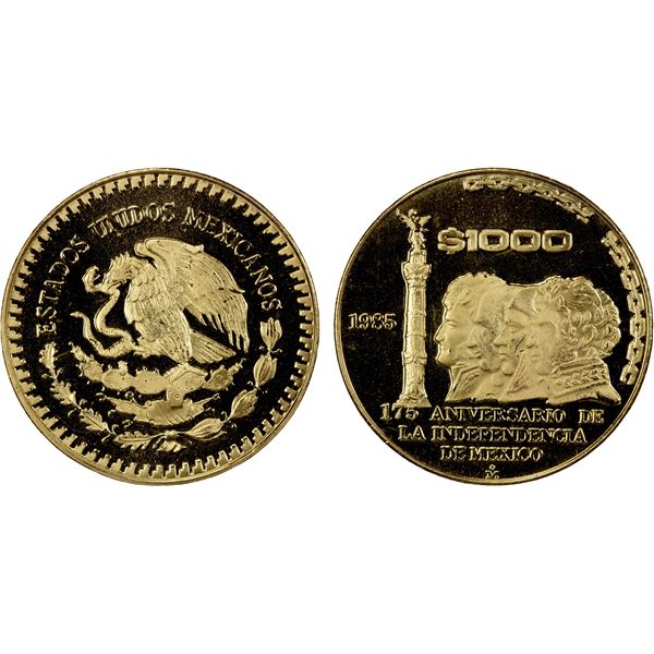 MEXICO: Estados Unidos, AV 1000 pesos, 1985-Mo, Choice Proof