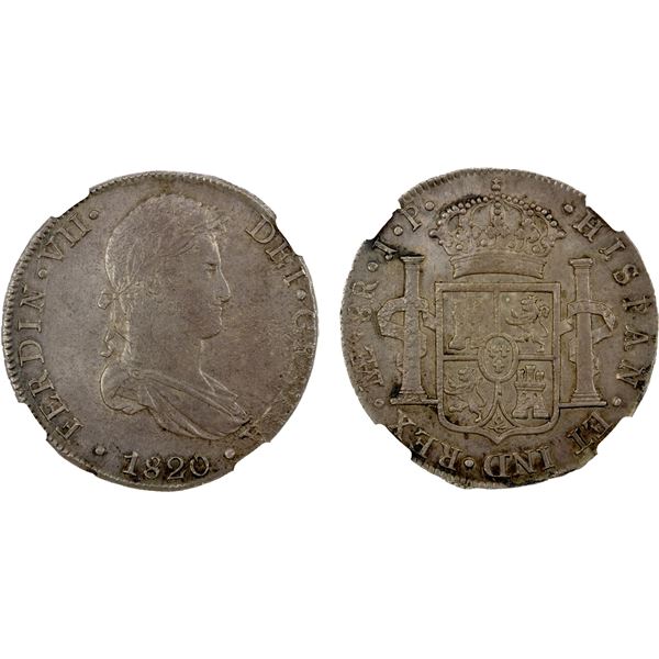 PERU: Fernando VII, 1808-1824, AR 8 reales, 1820-LIMAE, NGC MS62