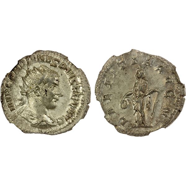 ROMAN EMPIRE: Gordian III, 238-244 AD, AR antoninianus, Rome, 241-243 AD, NGC Choice AU