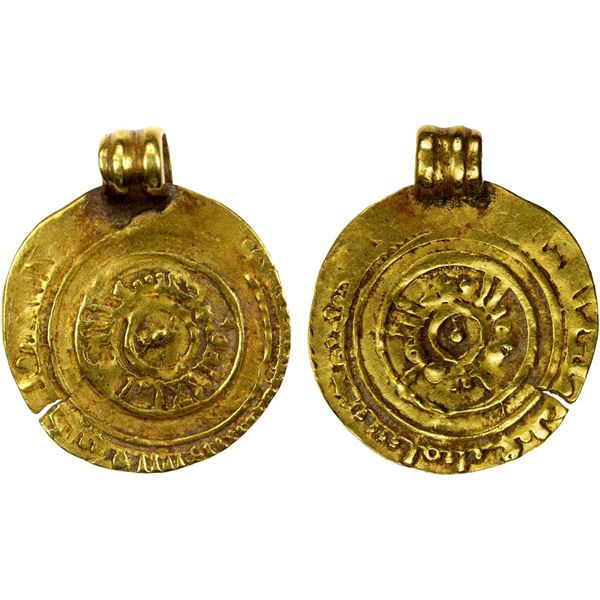 FATIMID: al-'Aziz, 975-996, AV ¼ dinar (0.87g), "Misr", AH"303", VF