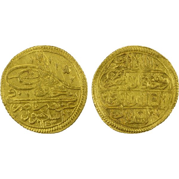 TURKEY: Mahmud I, 1730-1754, AV zeri mahbub (2.59g), Islambul, AH1143, EF