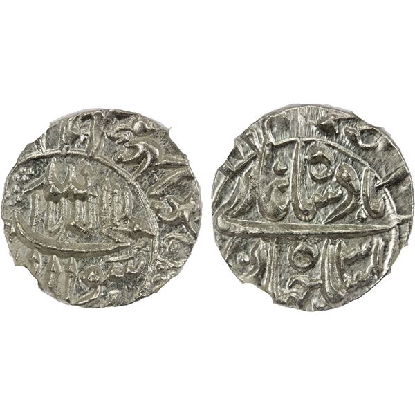 MUGHAL: Shah Jahan I, 1628-1658, AR ½ rupee, Surat, AH(1068) year 31, NGC MS64