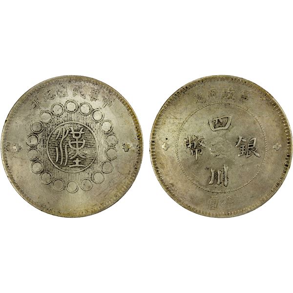 SZECHUAN: Republic, AR dollar, year 1 (1912), EF