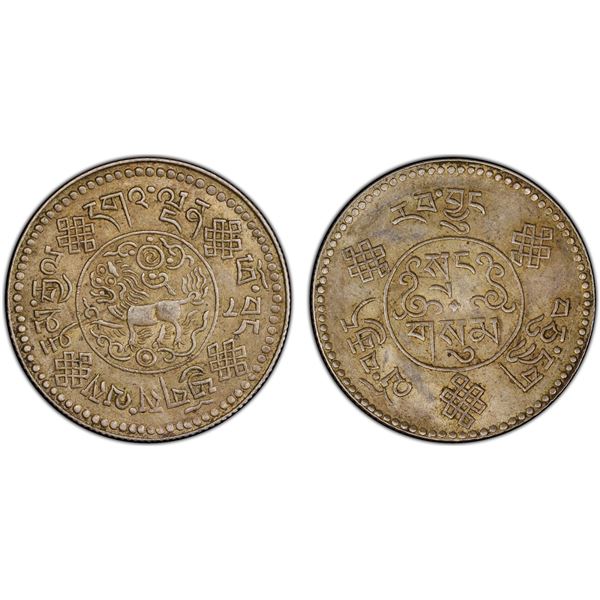 TIBET: AR 3 srang, Tapchi Mint, BE16-8 (1934), PCGS AU55