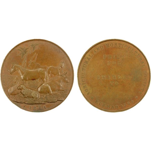 BURMA: AE medal, 1865, VF-EF