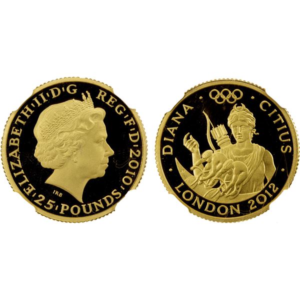 GREAT BRITAIN: Elizabeth II, 1952-2022, AV 25 pounds, 2010, NGC PF69 Ultra Cameo