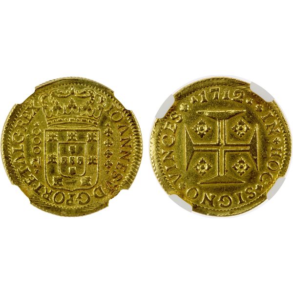 PORTUGAL: João V, 1706-1750, AV 2000 reis, 1712, NGC AU details