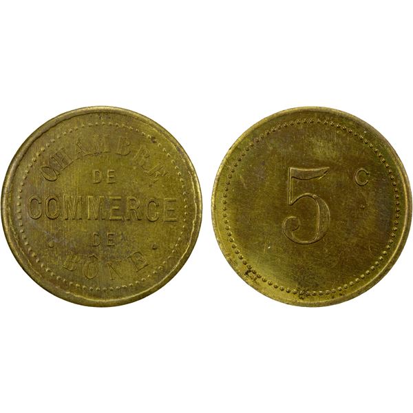 ALGERIA: Bone, 5 centimes token, ND (1915), Choice UNC