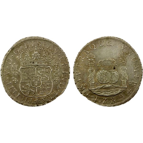 MEXICO: Felipe V, 1700-1746, AR 8 reales, 1739-Mo, EF